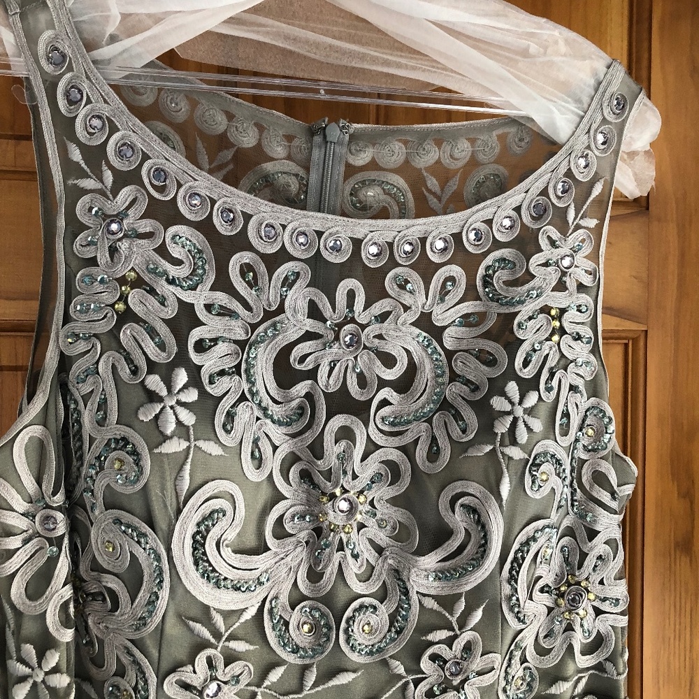 Cameron Blake size 14 silver grey gown